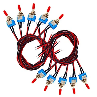 Image of senvenelec 10pcs Professional Car Mini Toggle Switch With Pre Wired, On Off 2 Position 3 Pin Spst 3v/5v/12v/220v/240v For Cars, Trucks, Boats, Dashboards 3a 250vac / 6a 125vac