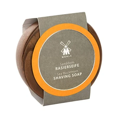 Image of MÜHLE Wooden Bowl Including Shaving Soap 65g (Sea Buckthorn)