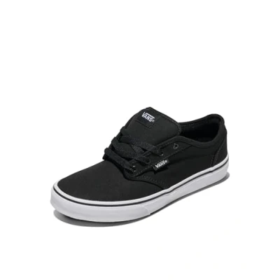 Image of Vans Unisex Kids Atwood Sneaker, Canvas Black White, 10 UK
