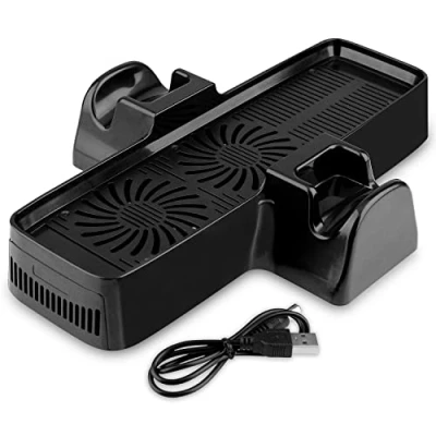 Image of OSTENT 3 in 1 USB Cooling Fan + Console Controller Stand Compatible for Microsoft XBOX 360 Slim