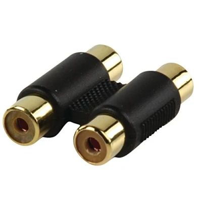 Image of Valueline AC 027GOLD Cable Adapter (RCA Adapter, RCA, Black, female/female, gold, plastic)