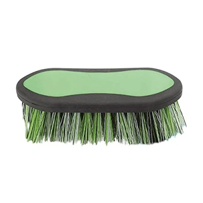 Image of Shires 1482 Ezi Groom Large 2 Tone Dandy Brush Lime Green