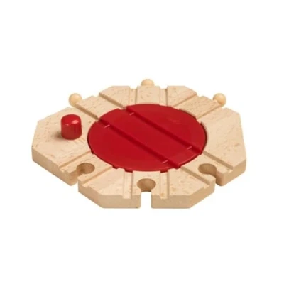 Image of BRIO Mechanical Turntable Wooden Train Track for Kids Age 3 Years Up Compatible with all Railway Sets &amp; Accessories