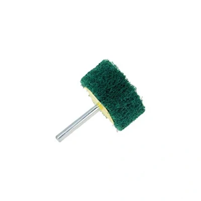 Image of Utoolmart 6mm Shank 2 inch Dia 240 Grit Cylindrical Head Nylon Fibre Abrasive Flap Wheel Green 4pcs