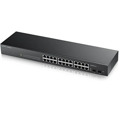 Image of Zyxel 24 Port Gigabit Switch Smart Managed Rackmount and Fanless VLAN, IGMP, QoS Lifetime Warranty [GS1900 24]