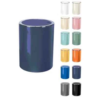 Image of KW &quot;Clappe 5Ltr Plastic Swing Bathroom Bin/Kitchen Bin/Small Waste Bin/Office Bin (Dark Blue)