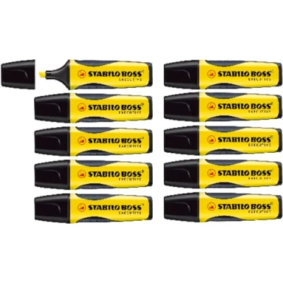 Image of Highlighter STABILO BOSS EXECUTIVE Box of 10 Yellow