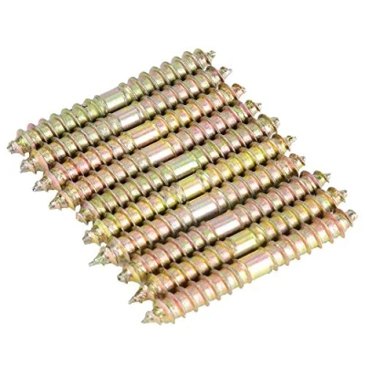 Image of 10pcs 6 * 50mm Double Head Ended Screws Dowel Screw Self tapping Thread Bolts for Furniture Fixing
