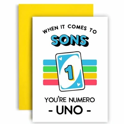 Image of Huxters Birthday Card for Son Your Numero Uno Funny Him 14.8cm (Son)