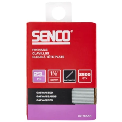 Image of SENCO CZ17EAAR 1 1/2&quot; 23 Gauge Pin Nails, Galvanized Finish 2,600 Count Pack