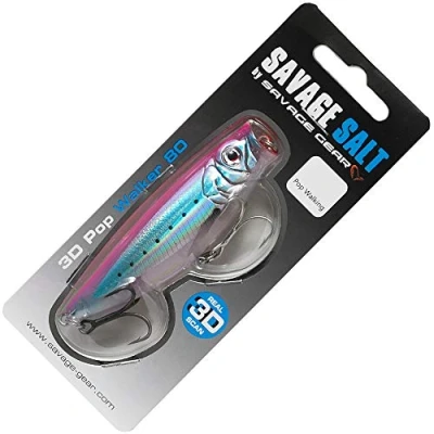 Image of Savage Gear Salt 3D Minnow Pop Walker Lures Bass Wrasse Pike Perch Fishing