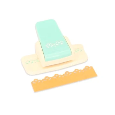 Image of Craftelier Pressure Lever Punch for Making Decorative Doily Shaped Edges with Small Flowers on Paper and Card, Die Cut, Perfect Scrapbooking Crafts