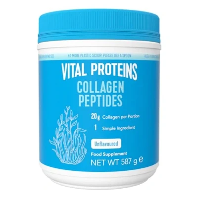Image of Vital Proteins Collagen Peptides Powder Supplement (Type I, III), Unflavoured Hydrolszed Hair, Skin, Nail Support Supplement, Paleo, gluten free, Non GMO, 20g per Serving 264g Canister, 1Pack