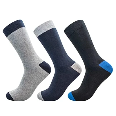 Image of Jasmine Silk 3 Pairs Supersoft Mens Bamboo Socks Thermal Sock 7 11 (Black Navy Grey)