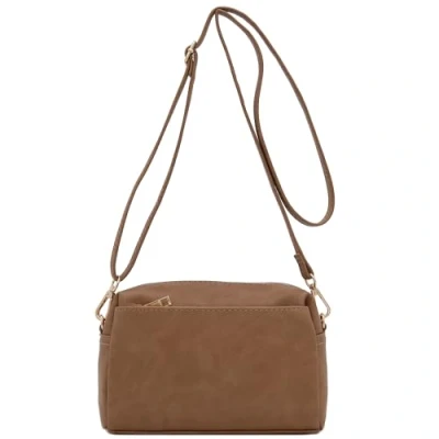 Image of FashionPuzzle Triple Zip Small Crossbody Bag, Stone, One Size