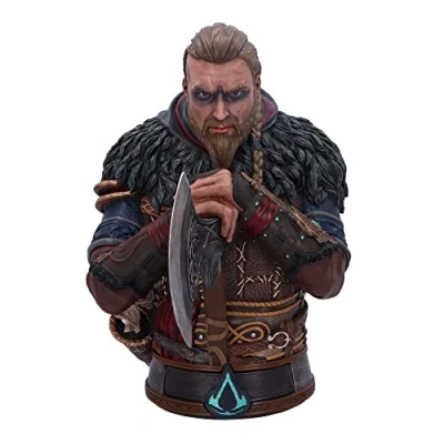 Image of Nemesis Now Officially Licensed Assassin&#039;s Creed Valhalla Eivor Bust, Multi Coloured, 32cm, Resin