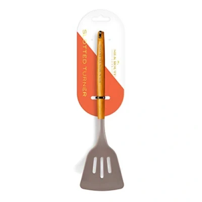 Image of Silk Route Home&#039;s Acacia Wood &amp; Silicone Slotted Turner