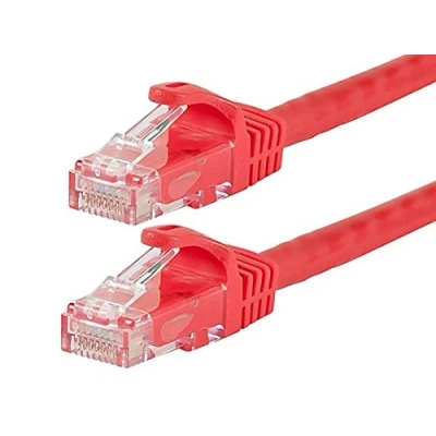 Image of Monoprice 100 Feet FLEXboot Series 24AWG Cat6 550MHz UTP Ethernet Bare Copper Network Cable, Red (109829)