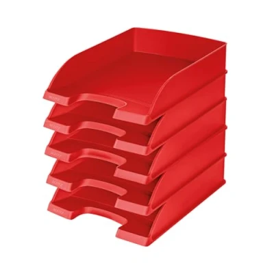 Image of Leitz Plus Letter Tray 70 mm Pack of 5 Height red