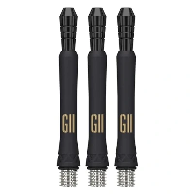 Image of TARGET Darts Phil Taylor Gen 11 Power 9 Five Shafts, Raw Titanium Dart Shafts Pack of 3 G11 Black Shaft Set, Professional Accessories Intermediate Length