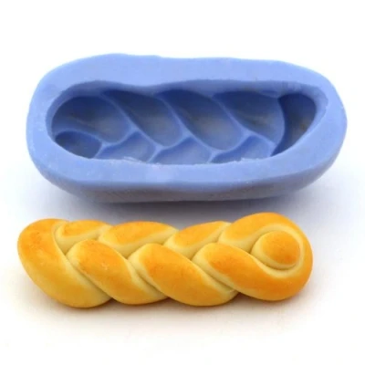 Image of MyTinyWorld Dolls House Miniature Large Platted Loaf Reusable Silicone Mould