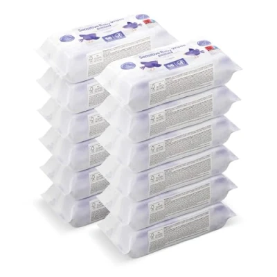Image of by Amazon Sensitive Baby Wipes 672 Wipes, 12 Pack of 56
