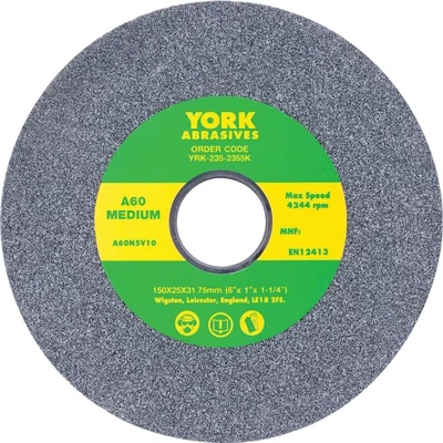 Image of York 150X25X31.75MM A60MV Medium Aluminium Oxide Bench Grinding Wheel