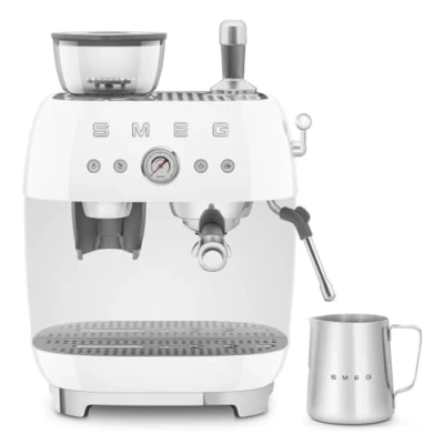 Image of Smeg Espresso Coffee Machine with Grinder White