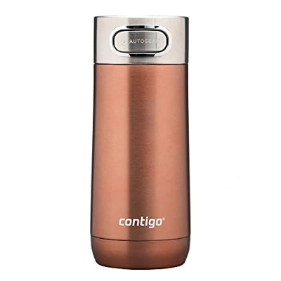Image of Contigo Luxe Autoseal Travel Mug, Stainless Steel Thermal Vacuum Flask, Leakproof Tumbler, dishwasher safe, Coffee Mug with BPA Free Easy Clean Lid, White Zinfandel, 360 ml