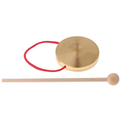 Image of duhe189014 10cm Brass Instruments Copper Cymbals Gong With Round Hammer right