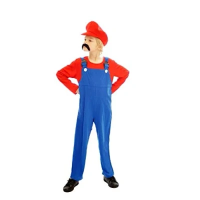 Image of Super Workman Fancy Dress Costume, Red Medium (7 9)