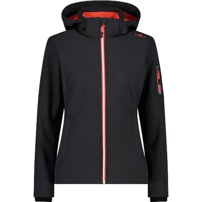 Image of CMP Woman Jacket Zip Hood, Anthracite Poppy, XS