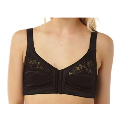 Image of Women&#039;s Marlon Front Fastening Soft Cup Non Wired Bra Size 34 48 B E White (B, Black, 34)