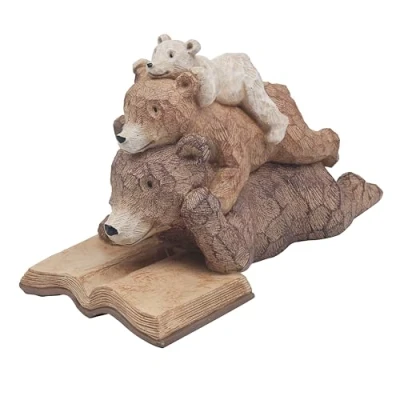 Image of The Leonardo Collection Bears Story Time Figurine For Home &amp; Office Decor Ornaments Gift Women Men Beautiful Indoor Outdoor Living Room