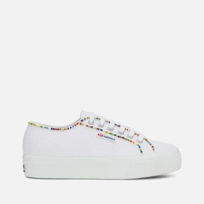 Image of Superga Women&#039;s 2740 Embellished Beaded Canvas Trainers UK 3