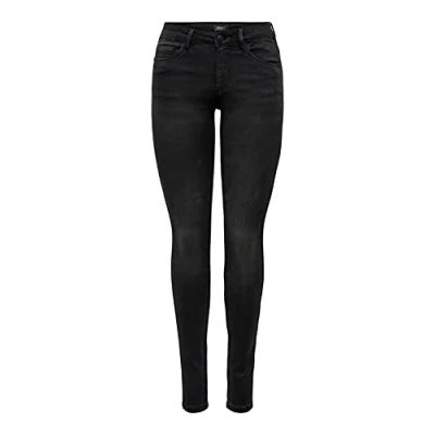 Image of Only Women&#039;s ONLROYAL Life REG SK DNM BJ13963 NOOS Jeans, Black Denim, S / 30