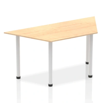 Image of Impulse 1600mm Trapezium Maple Top Silver Post Leg