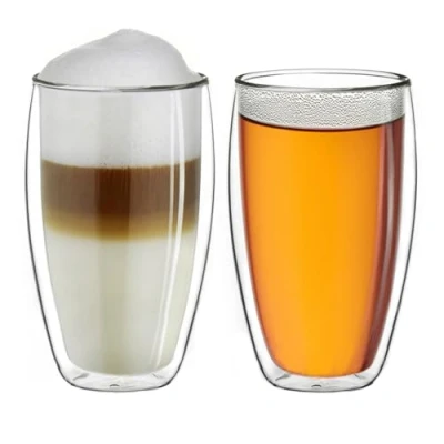 Image of Creano Double Walled Coffee Glasses 250ml Insulated Cappuccino Cups Latte Macchiato, Tea Also Suitable for Small Hands 2 pcs (Pack of 1)