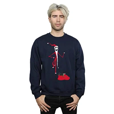Image of Absolute Cult The Nightmare Before Christmas Men&#039;s Sweatshirt Navy Blue Large