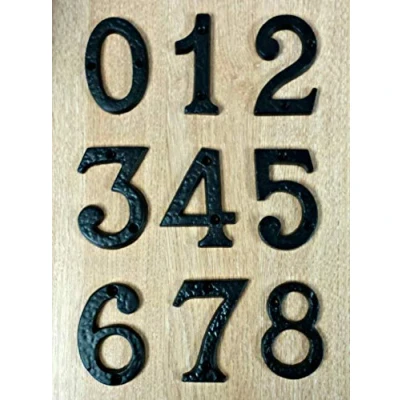 Image of Securit Black Cast Iron Antique House Front Door Numbers 0 9 7