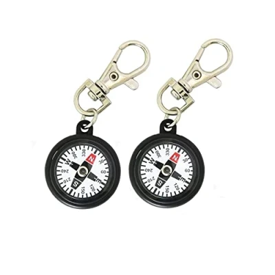 Image of ARFUKA Compass Keychain Orienteering Hiking Backpacking Mini Survival Navigation Tool Gift for Camping Hunting Outdoor Pack of 2