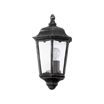 Image of Eglo 93459 NAVEDO Exterior Wall Light in Black and Silver Patina