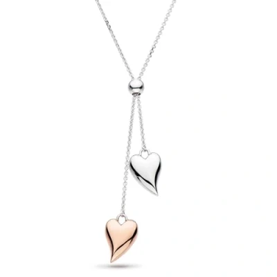 Image of Kit Heath Sterling Silver and Rose Gold Plate Desire Cherish Blush Heart 22&quot; Lariat Necklace