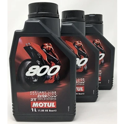 Image of Motul 2T Factory Line Road Racing Motorcycle Oil, 3 Liters (3 x 1 Litre), 104041