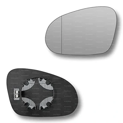 Image of Less4spares Replacement Wing Mirror Glass Left Compatible with VW Eos 2006 2008 CLIP ON Passnager Near Side N/S Heated Blind Spot