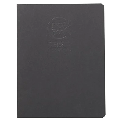 Image of Clairefontaine Ref 60372C Crok&#039;Book Portrait Staplebound Sketchbook 17 x 22cm, 160gsm Paper, Acid Free, pH Neutral, 20 White Sheets Black Cover