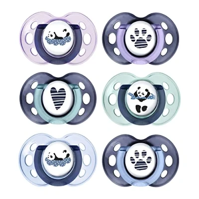 Image of Tommee Tippee Anytime Soothers, Symmetrical Orthodontic Design, BPA Free Silicone, 18 36m, Pack of 6 Dummies