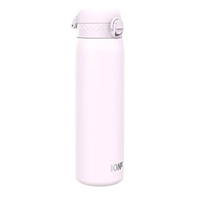 Image of ION8 1 Litre Stainless Steel Water Bottle, Leak Proof, Easy to Open, Secure Lock, Dishwasher Safe, Carry Handle, Hygienic Flip Cover, Clean, Metal 1200 ml/40 oz, Lilac Dusk Pink