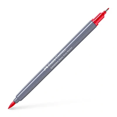 Image of Faber Castell Creative Studio Goldfaber Aqua Dual Marker, Brilliant Red, Single For Art, Craft, Drawing, Sketching, Home, School, University, Colouring