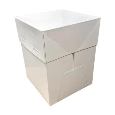 Image of LARRYROO 12&quot; x Tall White Cake Box Adjustable Height, Ideal for High Celebration, Wedding, Birthday Cakes Height from 20cm to 30cm (2)